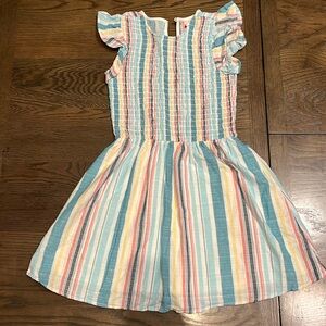 Pastel chambray striped sundress